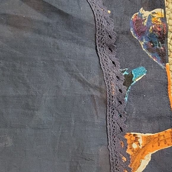 Maeve Strapless Cotton Navy All Over Bird Print Dress Sz 0. Womens - Picture 8 of 9